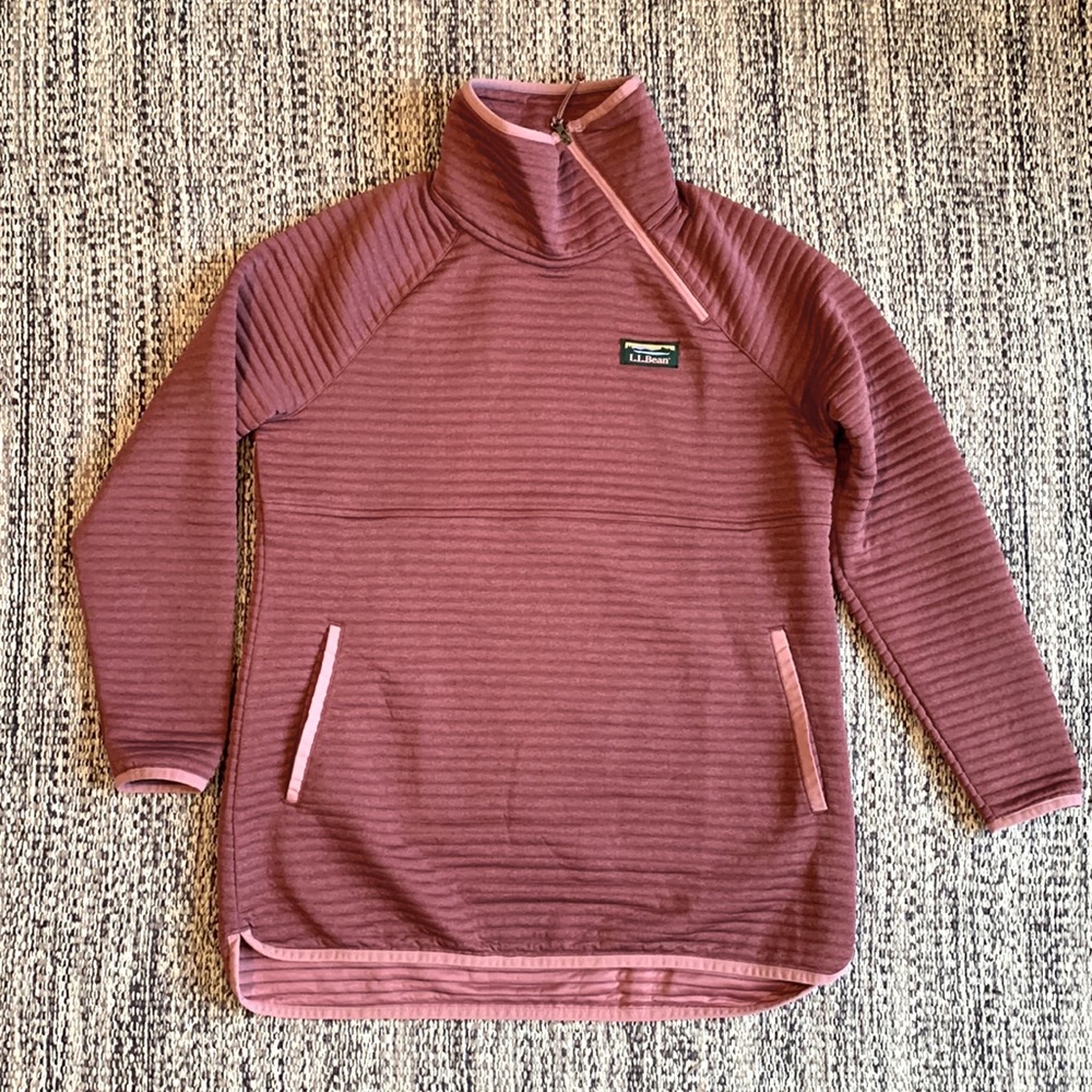 L.L. Bean AirLight Asym 1/4 Zip Tunic Women's Petite Small